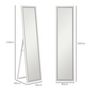 Voir la diapositive 3 : HOMCOM Grand miroir LED pleine longueur 40 x 160 cm autoportant ou à fixer - 3 couleurs luminosité réglable - effet bois blanc