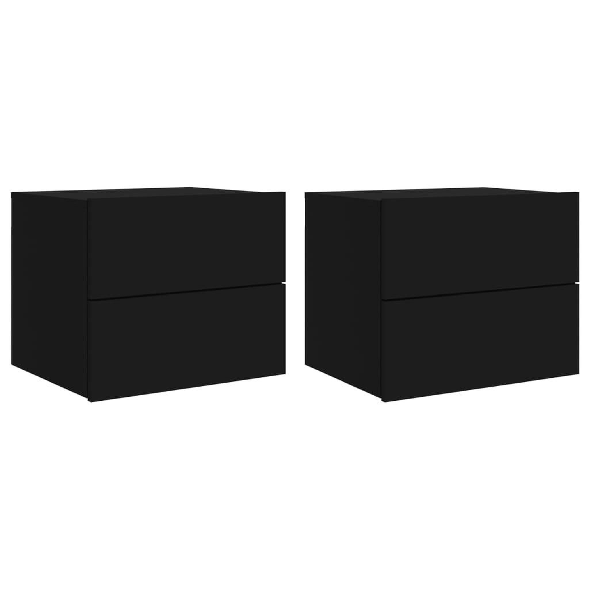 Voir la diapositive 2 : VIDAXL Tables de chevet murales avec lumieres LED 2 pcs noir