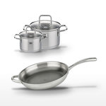 ELO Lot Poêle 32cm et 2 Faitouts 16/12cm Elo Relief Evolution