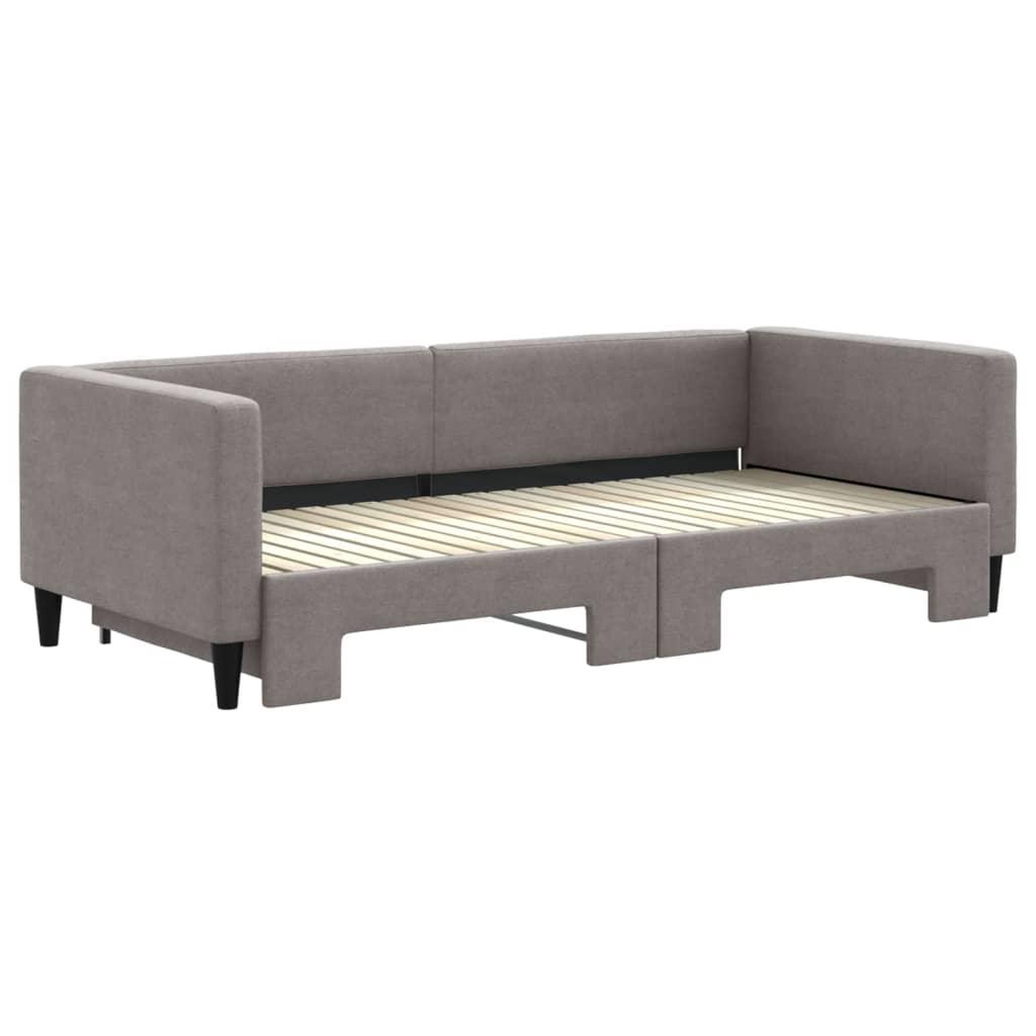Voir la diapositive 3 : VIDAXL Lit de jour avec gigogne sans matelas taupe 90x200 cm