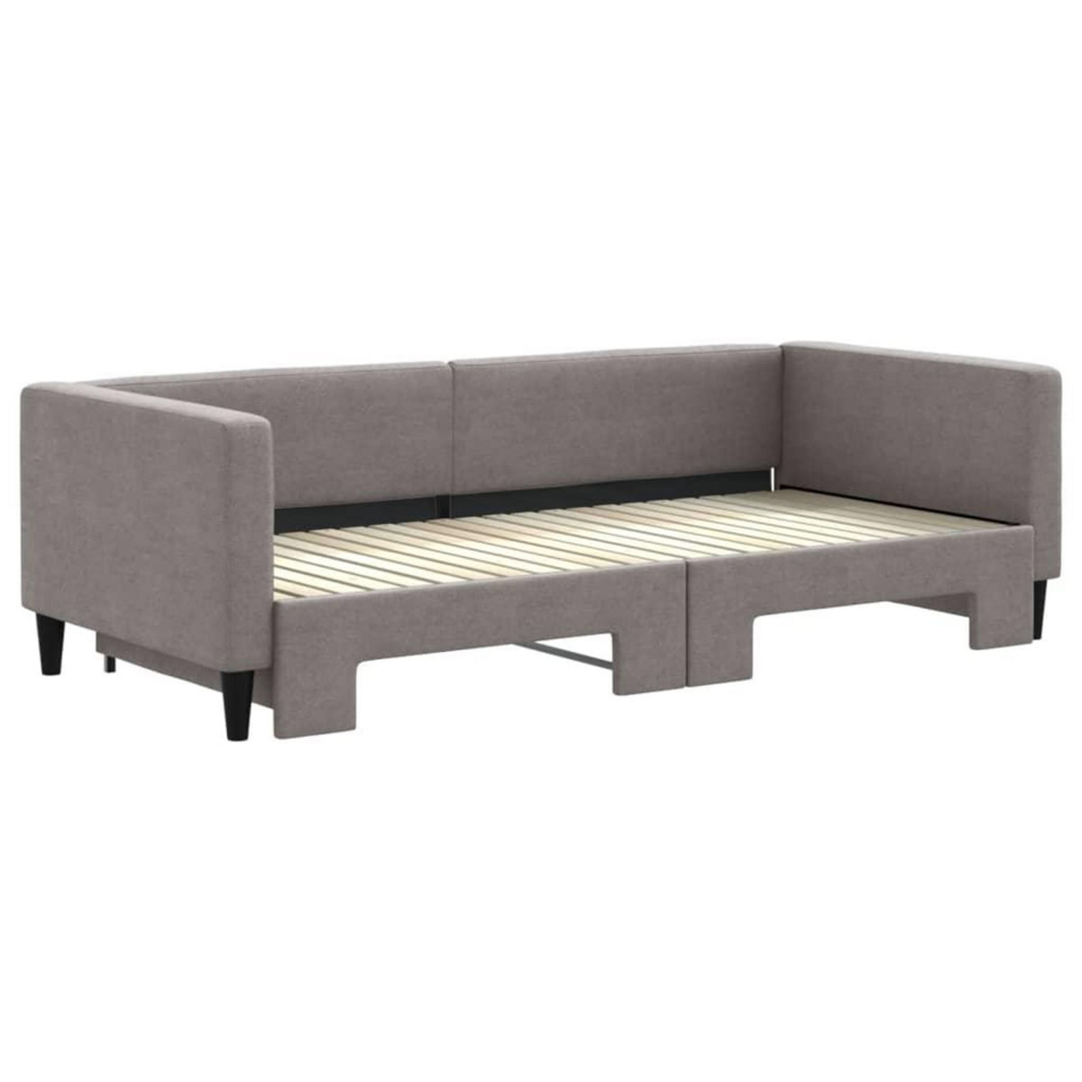 VIDAXL Lit de jour avec gigogne sans matelas taupe 90x200 cm