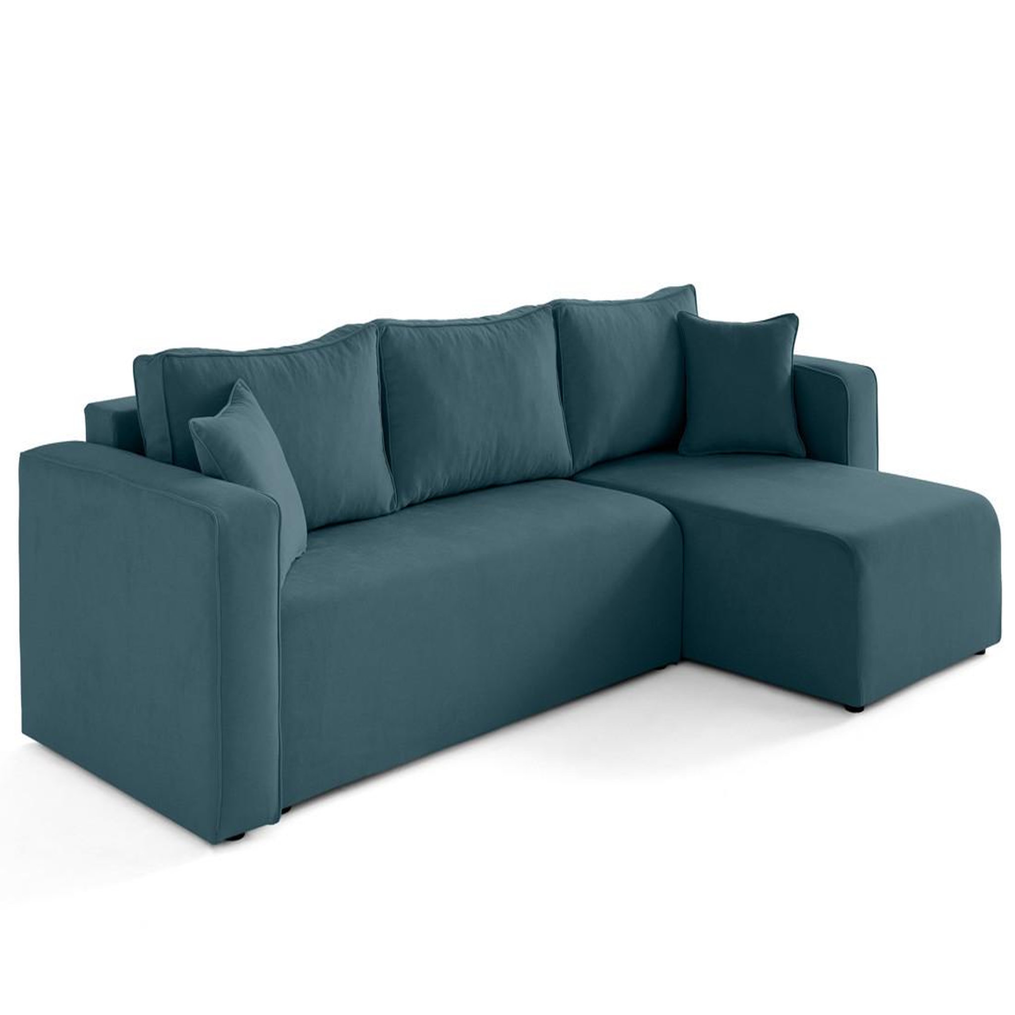 Voir la diapositive 3 : BEST MOBILIER Topaze - canapé d'angle déhoussable réversible 4 places en tissu