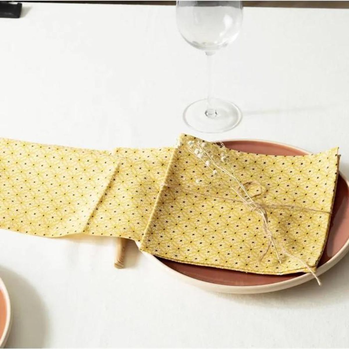 ATMOSPHERA Lot de 4 Serviettes de Table  Paty  40x40cm Ocre