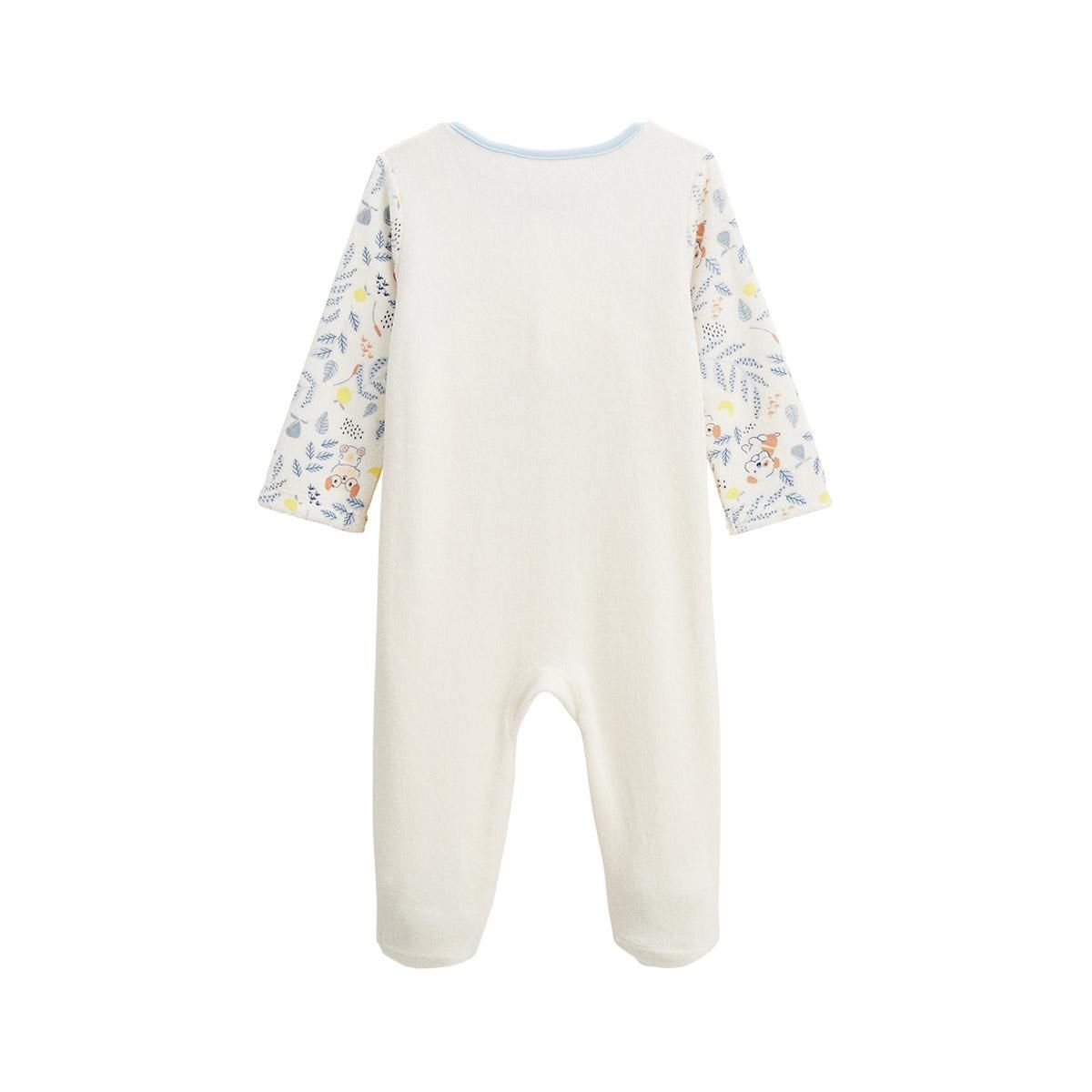 Petit Béguin Pyjama bébé en velours ouverture pont Zeste d'amour