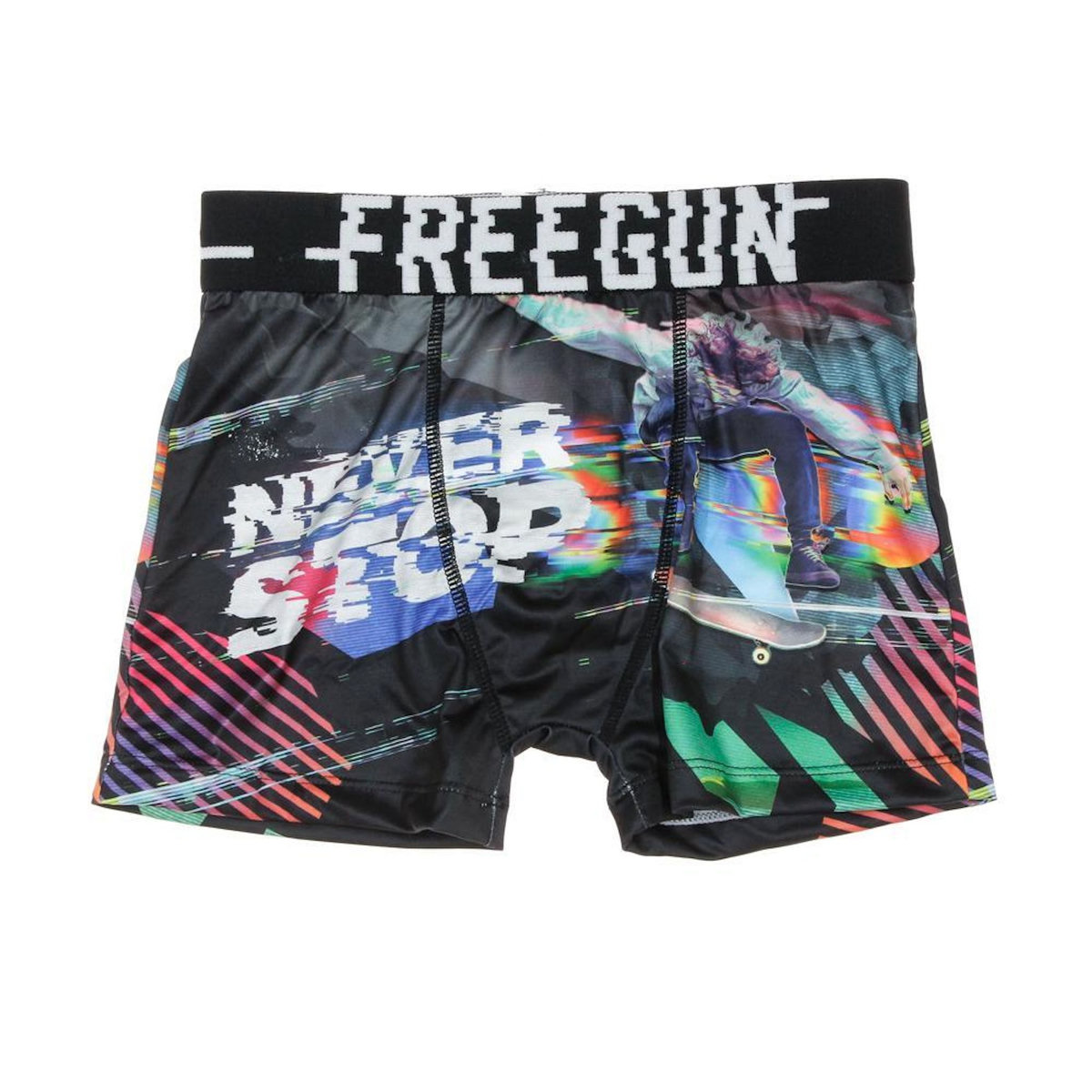 FREEGUN Boxer Noir/Gris à Imprimés Garçon Freegun SKA