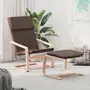 VIDAXL Chaise de relaxation avec repose-pied Marron fonce Tissu
