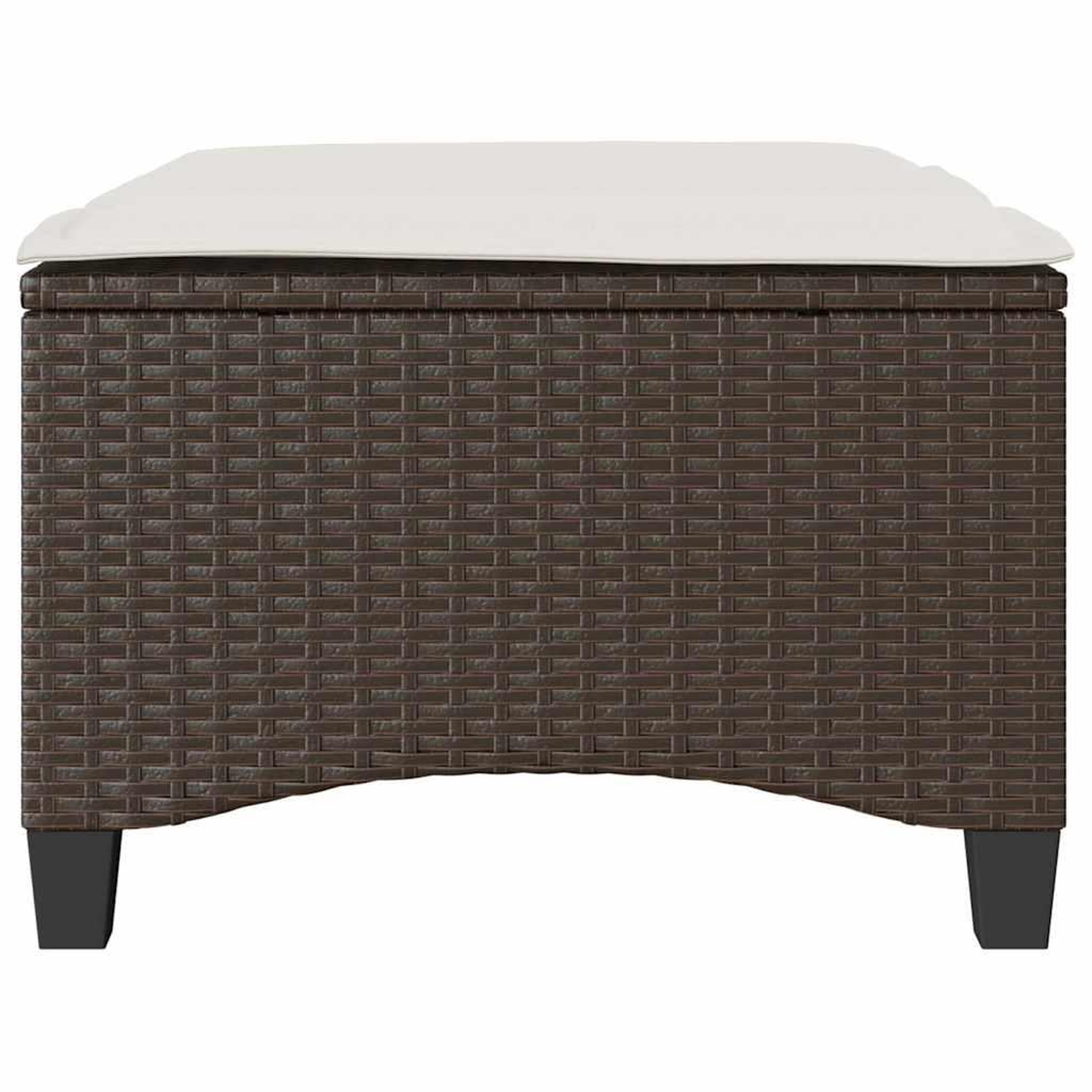 Voir la diapositive 4 : VIDAXL Tabourets jardin coussins 2pcs marron 55x55x36cm resine tressee