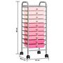 Voir la diapositive 6 : VIDAXL Chariot de rangement mobile a 10 tiroirs Ombre Rose Plastique