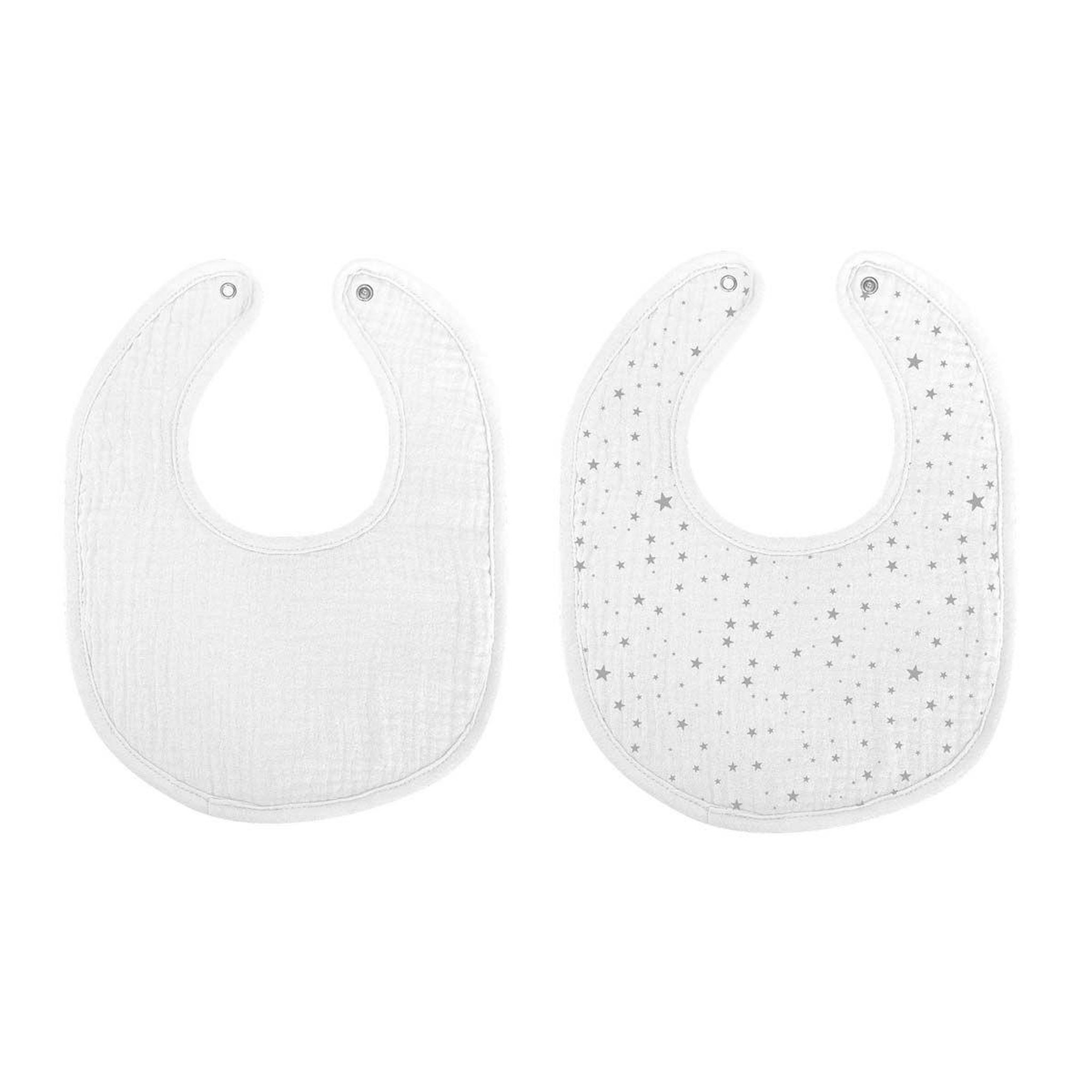 BEBE DOUCEUR Lot de 2 bavoirs bébé  absorbant  27cm blanc