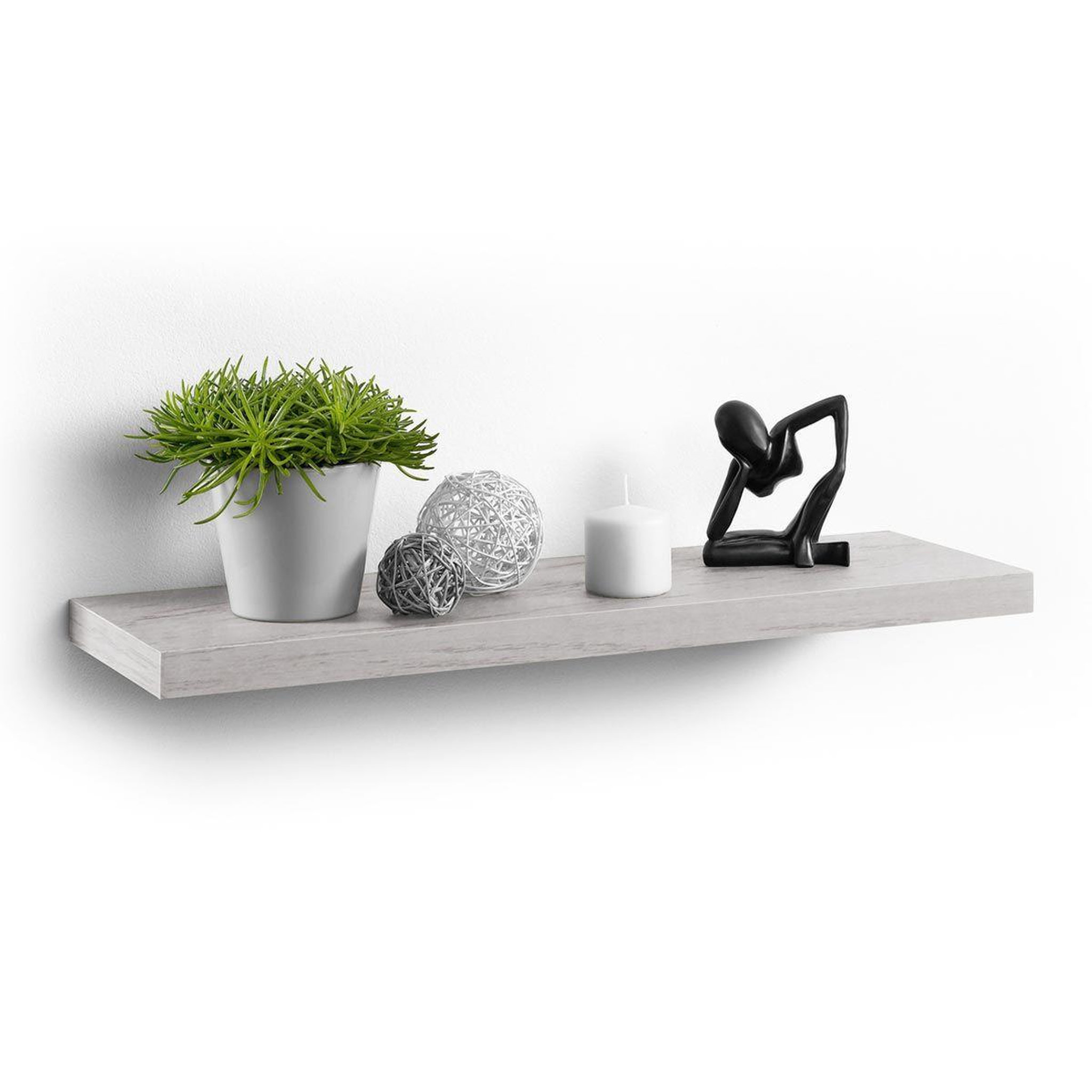 HOMEA Étagère murale design  flottante  75cm chêne blanchi