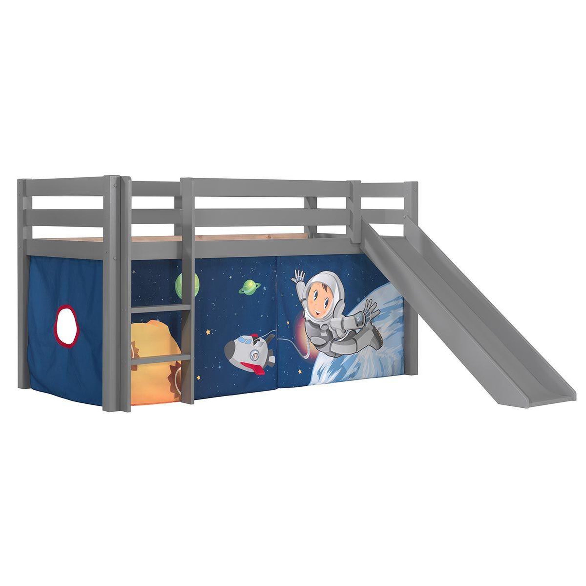 Voir la diapositive 1 : Paris Prix Pack - lit enfant toboggan & tente  pino astronaute  gris