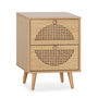 Voir la diapositive 1 : VS VENTA-STOCK Table de chevet Luna 2 tiroirs couleur chêne