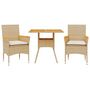 Voir la diapositive 2 : VIDAXL Ensemble a manger de jardin et coussins 3pcs beige rotin acacia