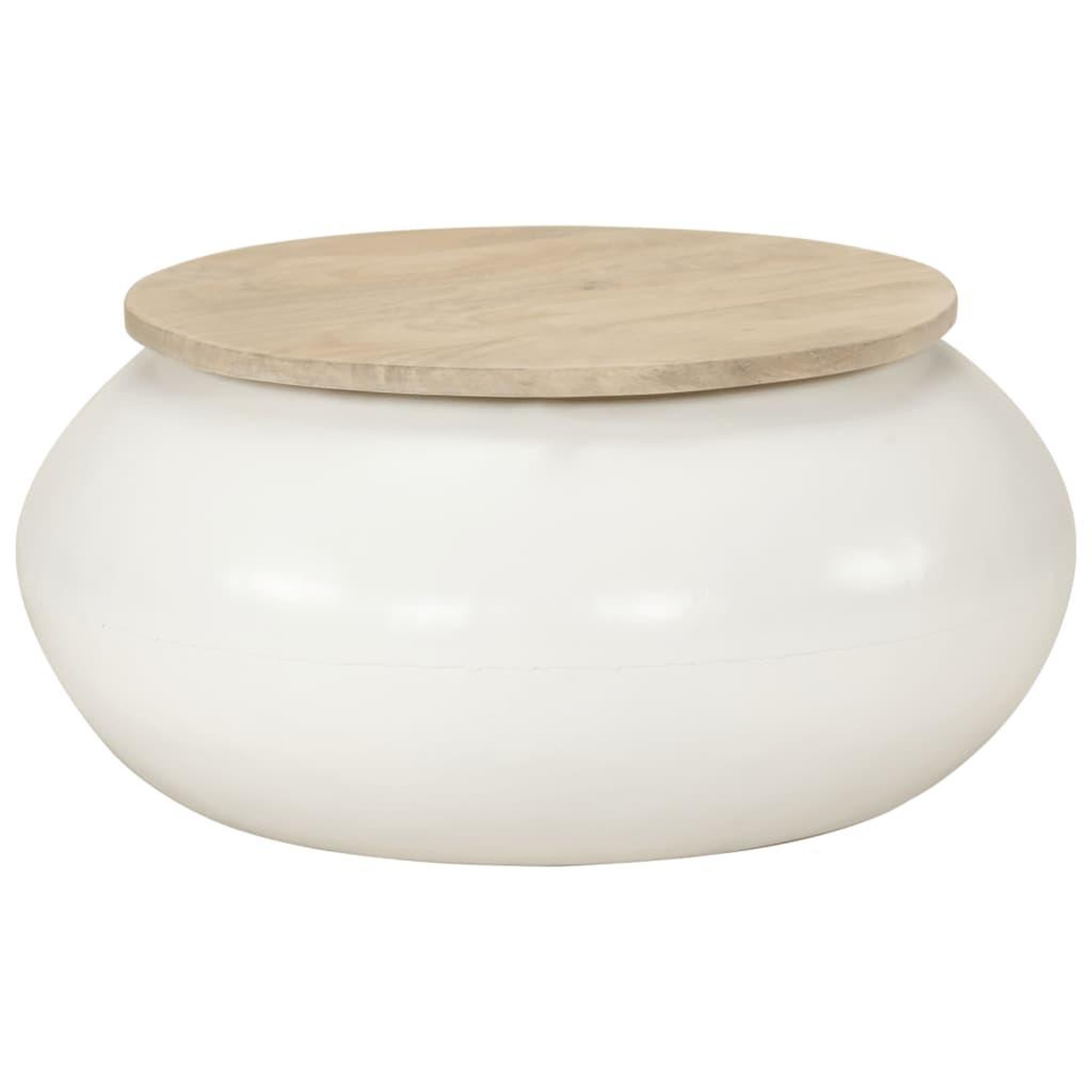 VIDAXL Table basse blanc 51x51x27 cm bois de manguier massif