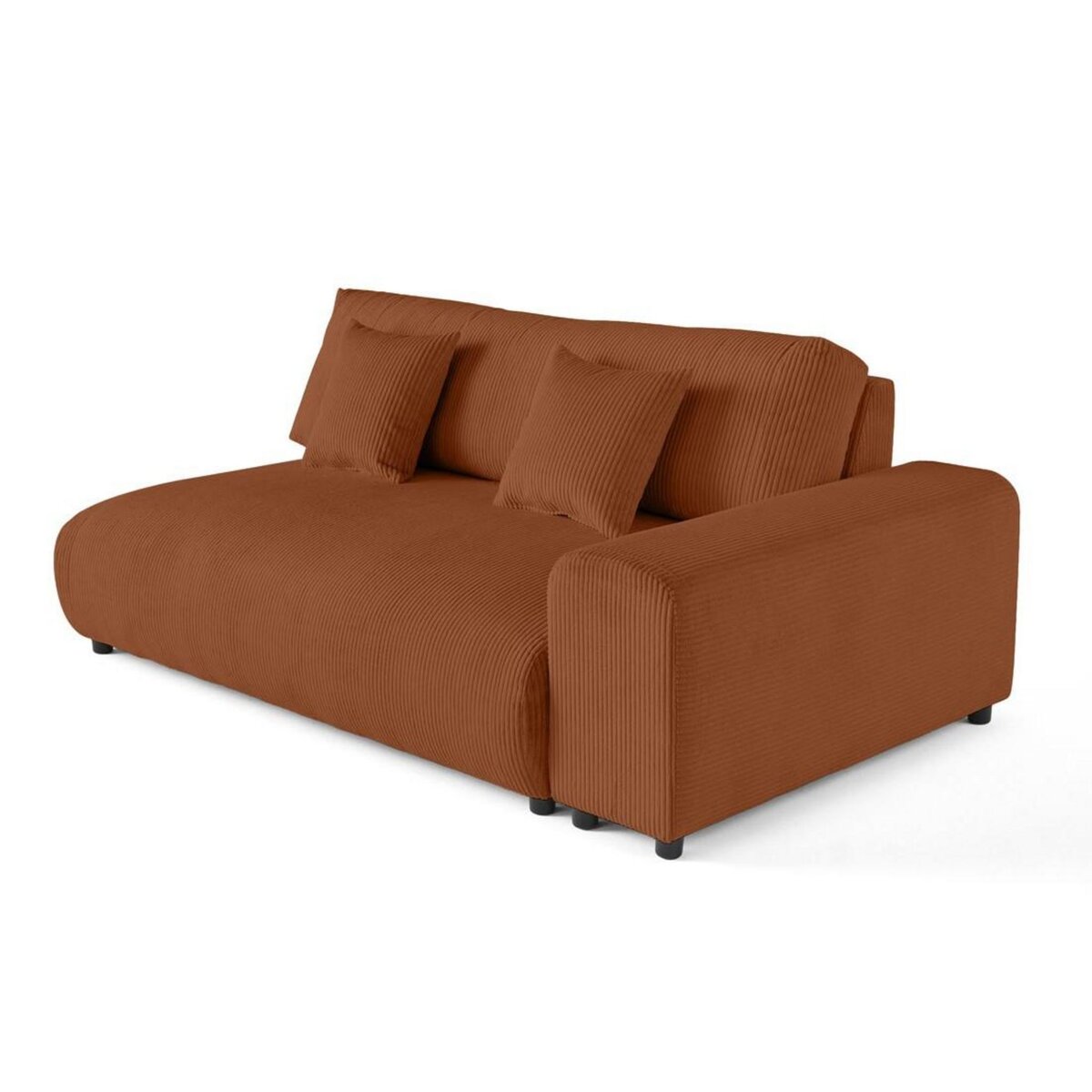 LISA DESIGN Garance - module d'assise 3 places avec accoudoir droit - en velours côtelé