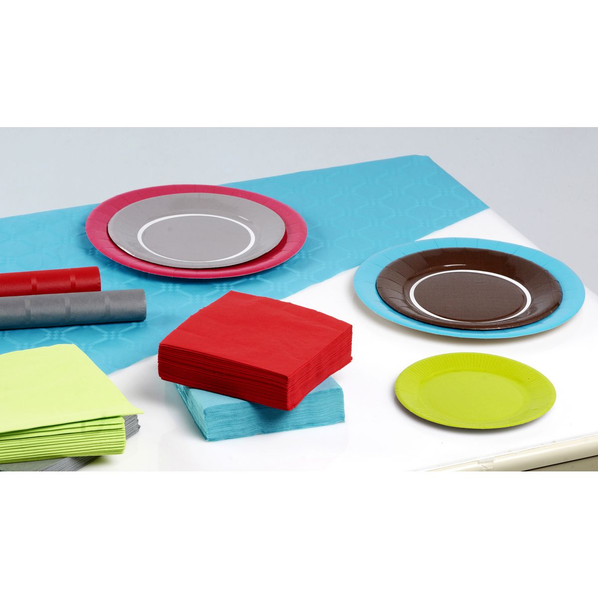 ACTUEL Lot de 50 serviettes carrées 2 plis 33 cm