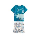 Petit Béguin Pyjama enfant manches courtes Santorini. Coloris disponibles : Bleu