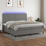 Voir la diapositive 1 : VIDAXL Sommier a lattes de lit et matelas et LED Gris fonce 200x200 cm
