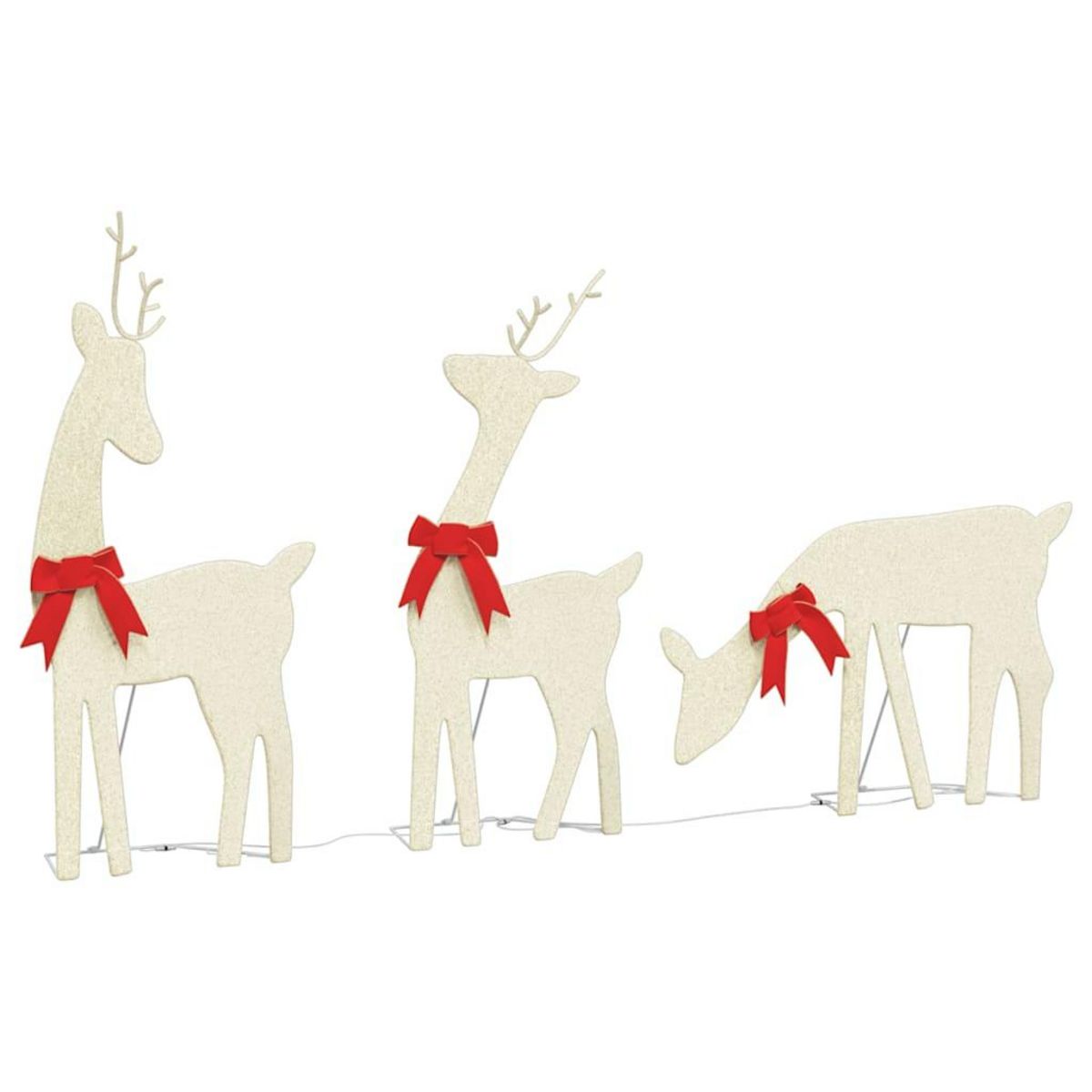 VIDAXL Decoration de Noël renne 3 pcs 90 LED blanc chaud