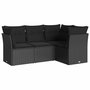Voir la diapositive 2 : VIDAXL Salon de jardin 4 pcs avec coussins noir resine tressee