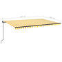 Voir la diapositive 6 : VIDAXL Auvent manuel retractable avec LED 500x300 cm Jaune et blanc