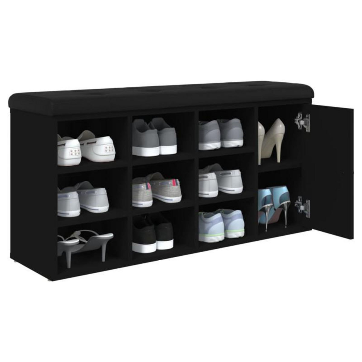 VIDAXL Banc à chaussures noir 102x32x50 cm bois d ingénierie