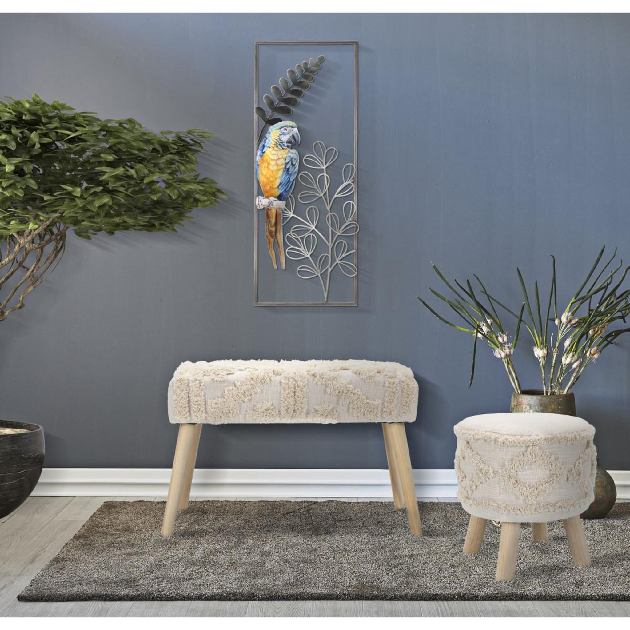 Voir la diapositive 5 : Paris Prix Décoration murale encadrée en métal  parrot  74cm multicolore