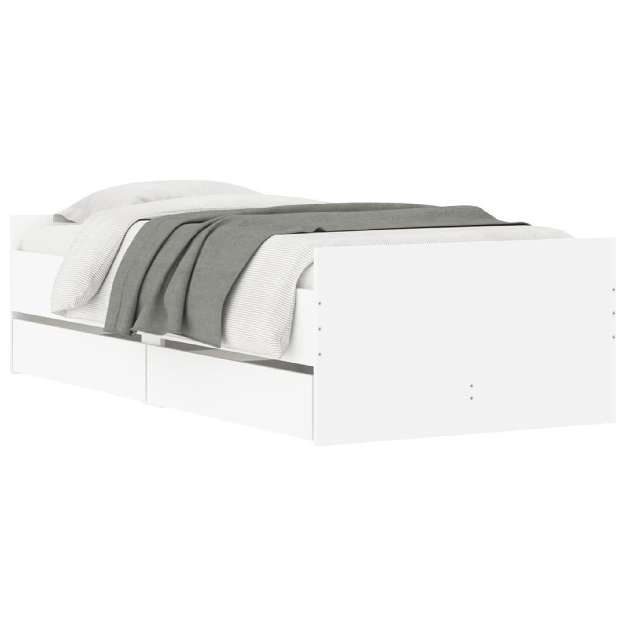 Voir la diapositive 3 : VIDAXL Cadre de lit avec tiroirs sans matelas blanc 90x200 cm