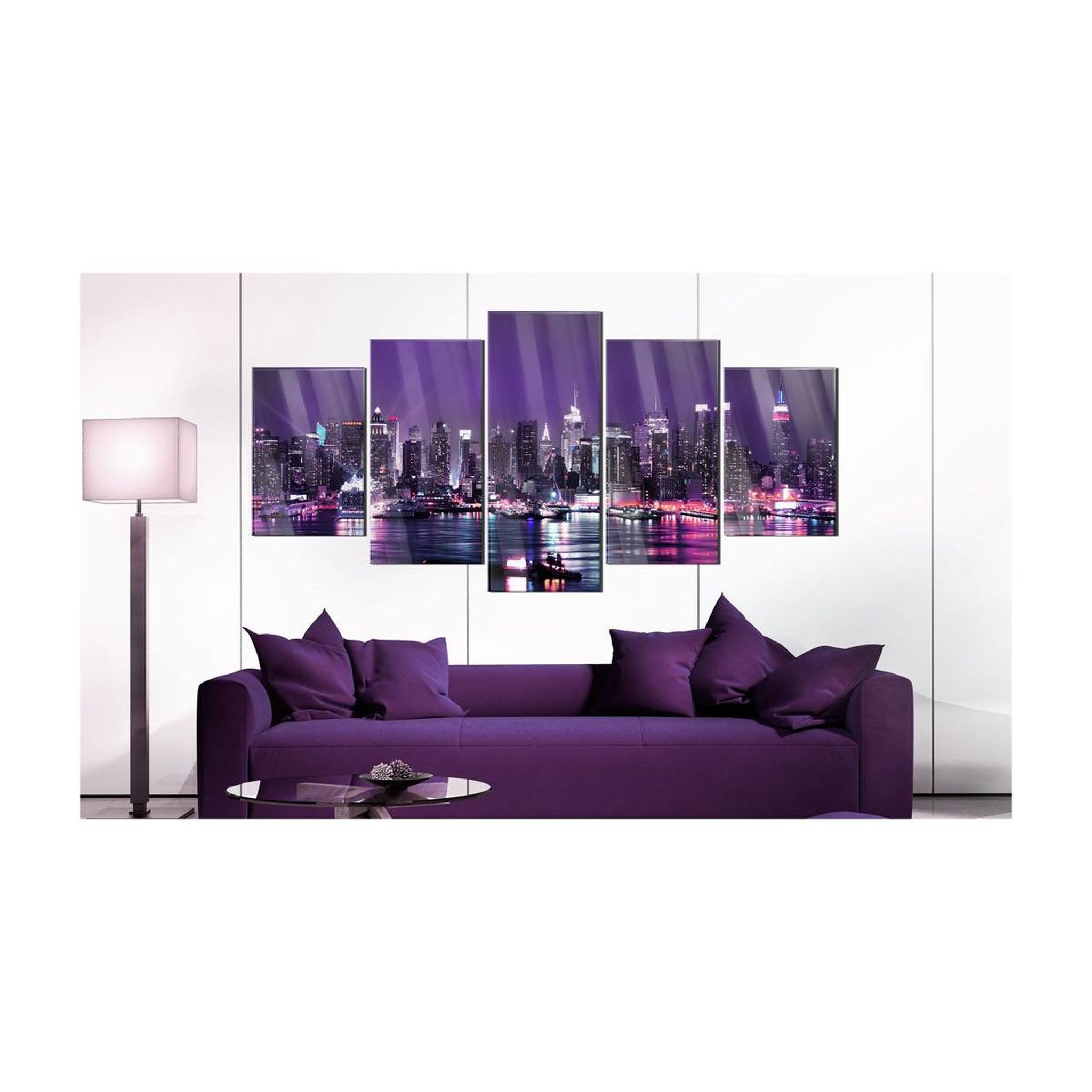 Voir la diapositive 2 : Paris Prix Tableau sur verre acrylique  purple sky