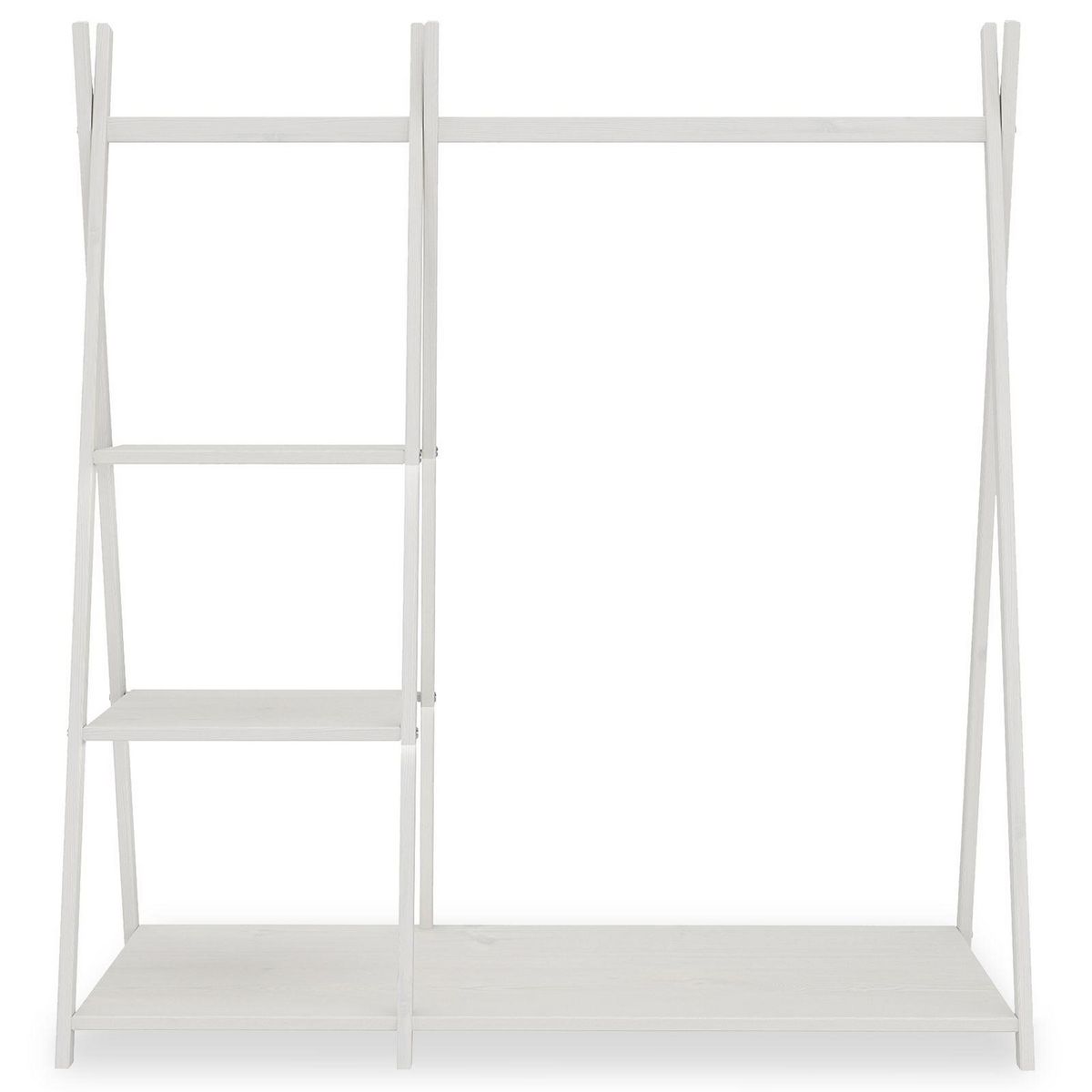 IDIMEX Penderie pour enfants LOTTE avec 3 étagères, en bois massif