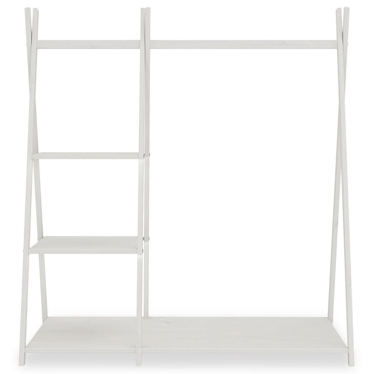 IDIMEX Penderie pour enfants LOTTE avec 3 étagères, en bois massif