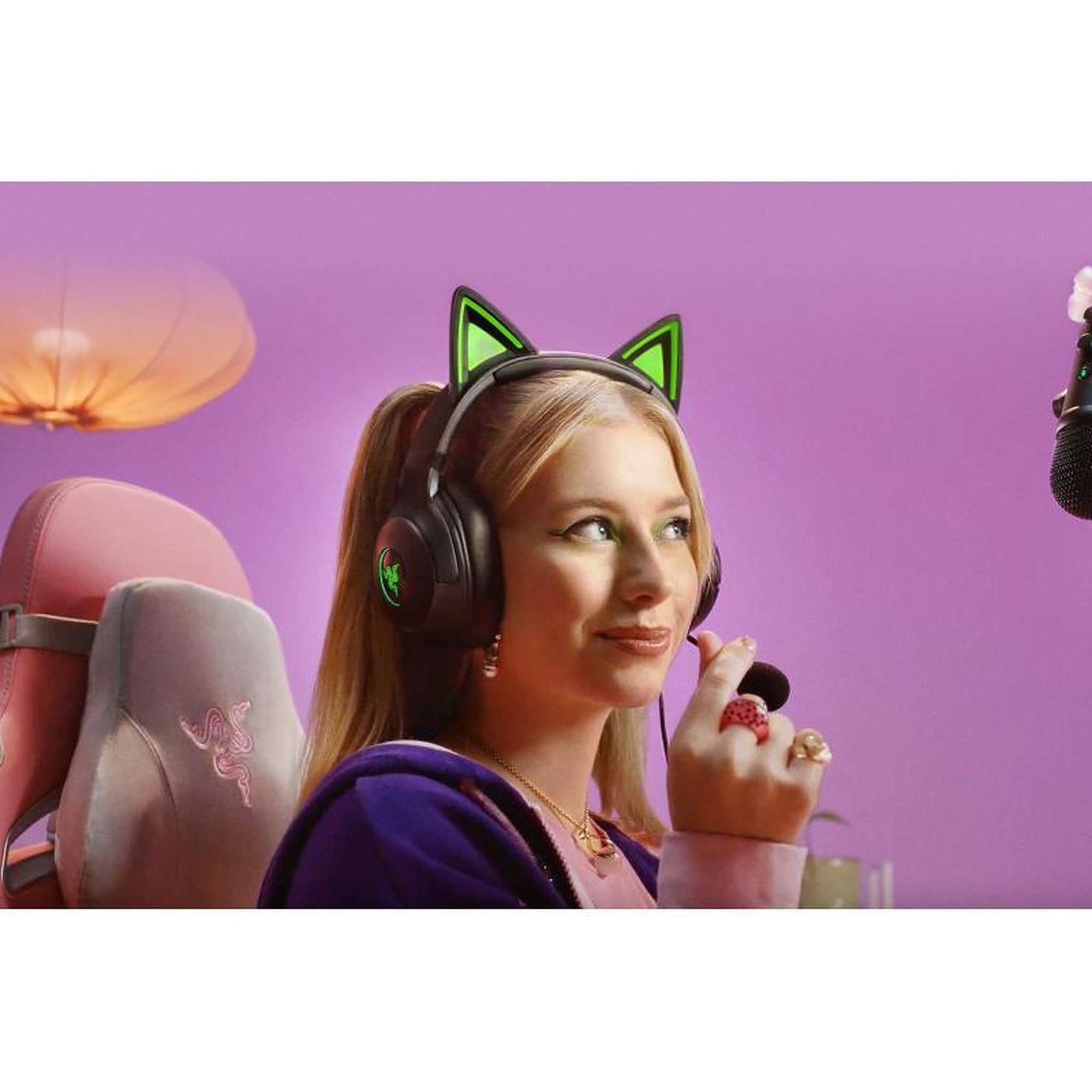 Voir la diapositive 2 : Razer Razer Headset Kraken Kitty V2 Black Schwarz (RZ04-04730100-R3M1) (RZ0404730100R3M1)
