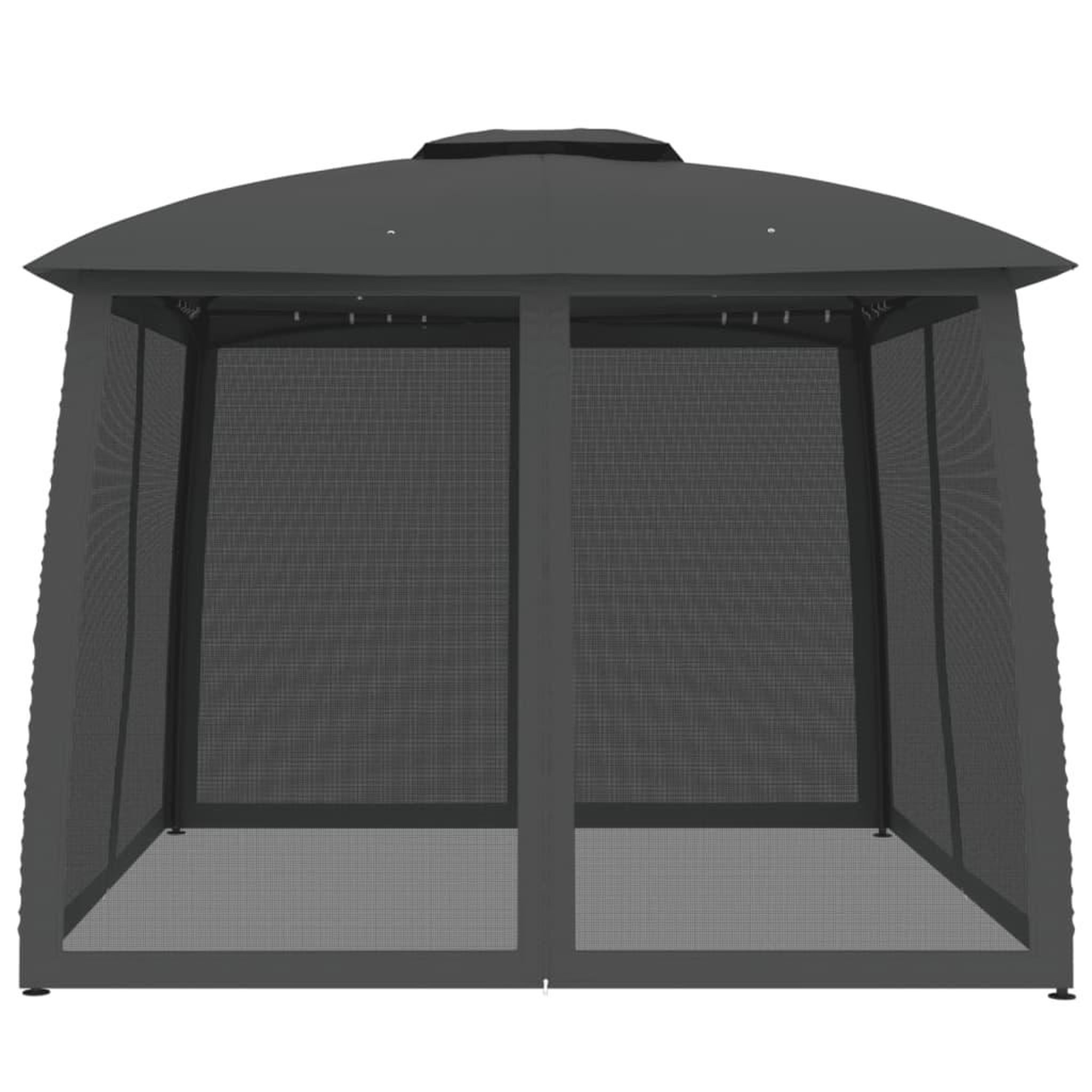 Voir la diapositive 4 : VIDAXL Tonnelle avec double toit et parois en filet anthracite acier