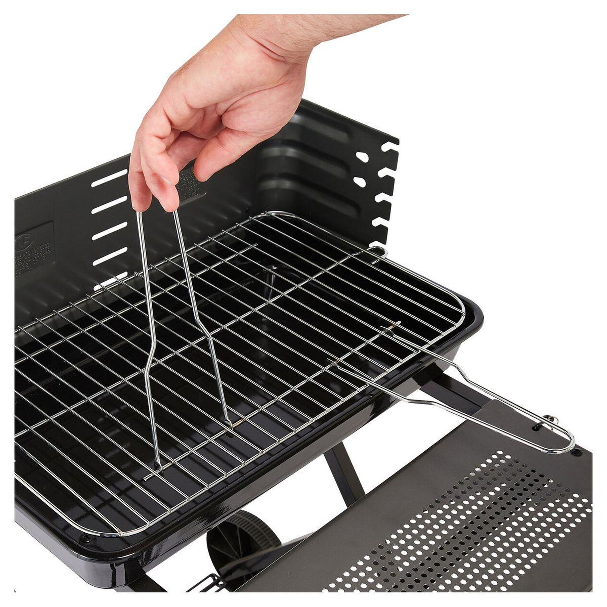 Voir la diapositive 3 : GARDENSTAR Barbecue charbon de bois pliable en acier 60,5x82x70 cm