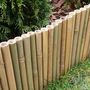 Voir la diapositive 2 : LINXOR Bordure à planter, clôture de jardin flexible en bambou - 100 x 20 cm - Bois clair
