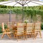 Voir la diapositive 1 : VIDAXL Chaises inclinables de jardin lot de 8 beige bois massif acacia
