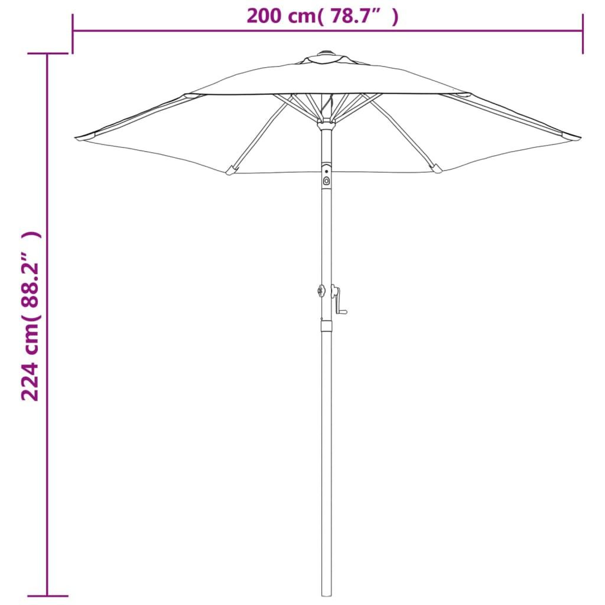 Voir la diapositive 6 : VIDAXL Parasol Bleu 200x224 cm Aluminium