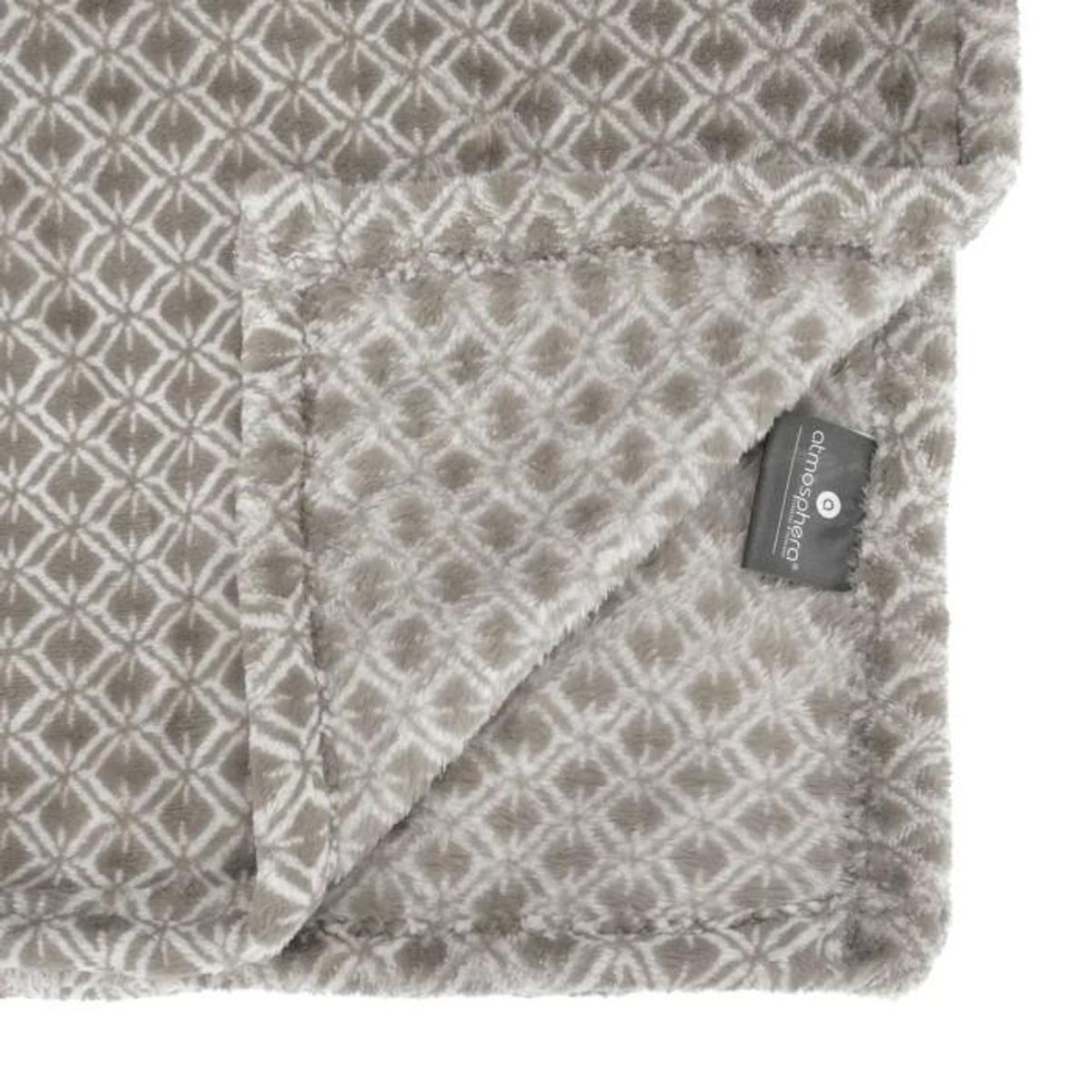 ATMOSPHERA Plaid Flanelle Imprimé  Otto  125x150cm Gris