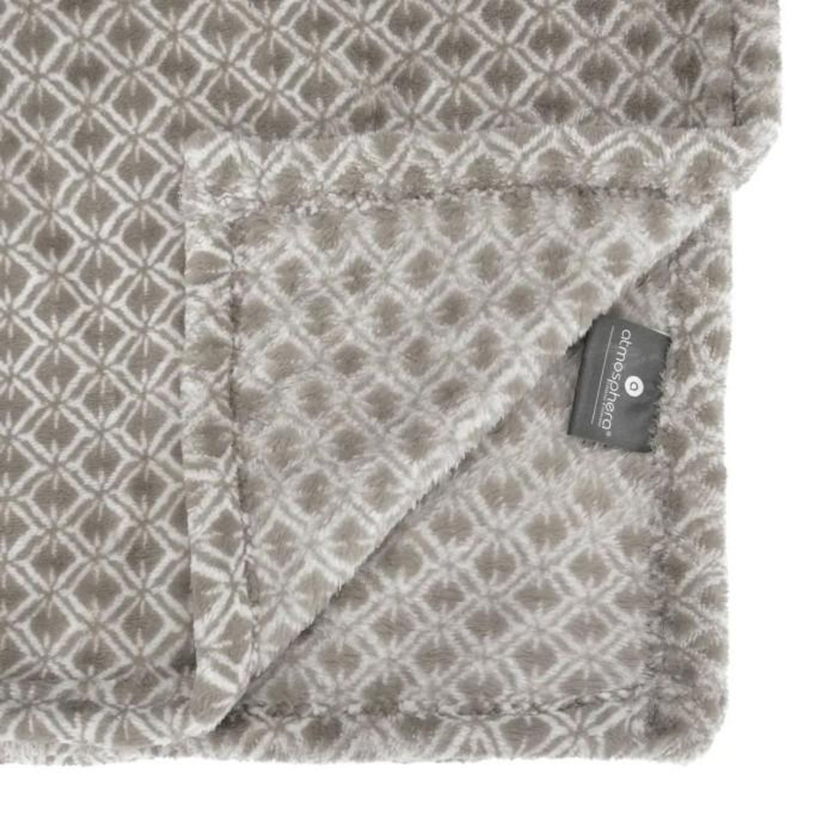 ATMOSPHERA Plaid Flanelle Imprimé  Otto  125x150cm Gris