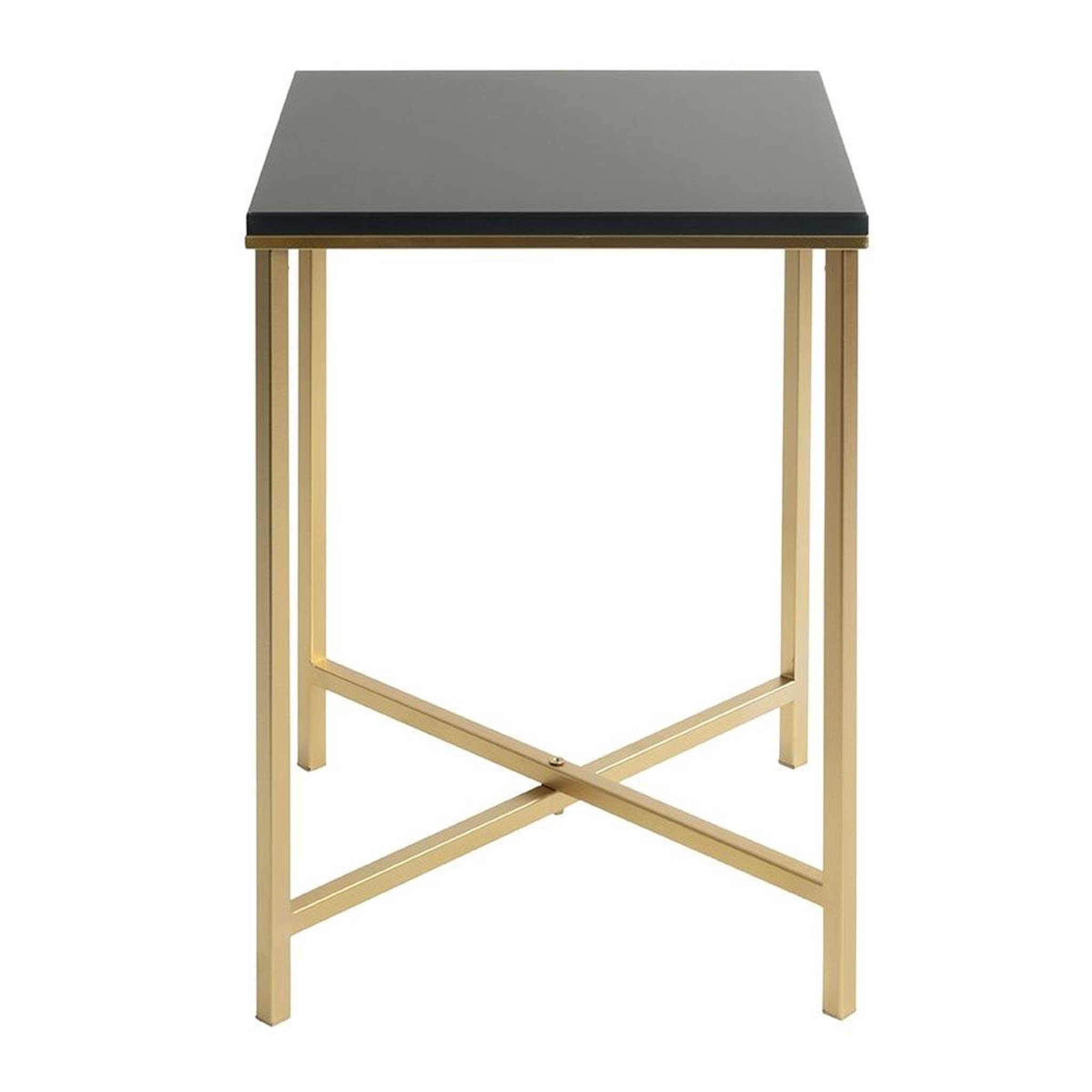 Voir la diapositive 2 : Paris Prix Table d'appoint carrée  alba  55cm noir & or