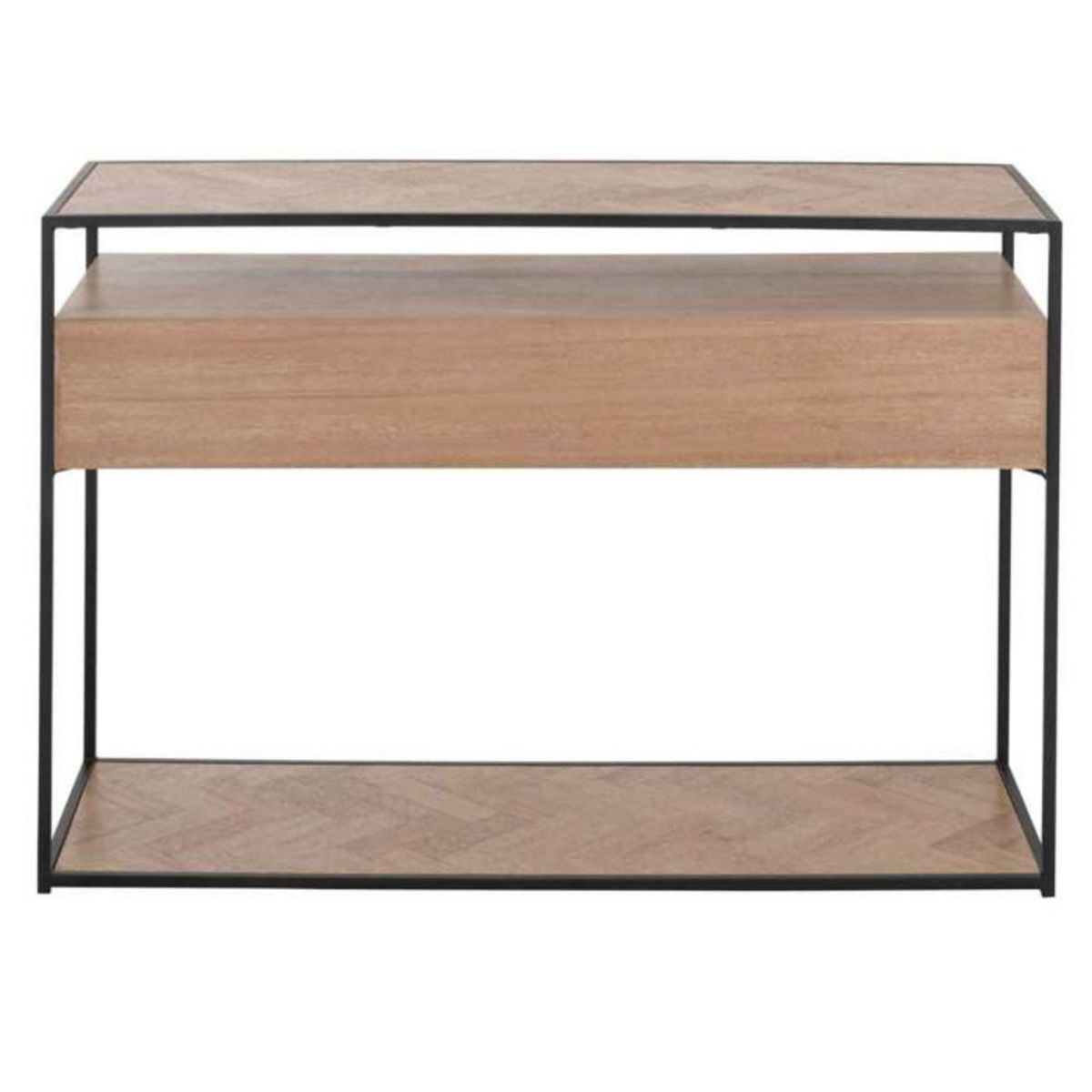 Paris Prix Console 2 Tiroirs  Miraza  120cm Naturel & Noir