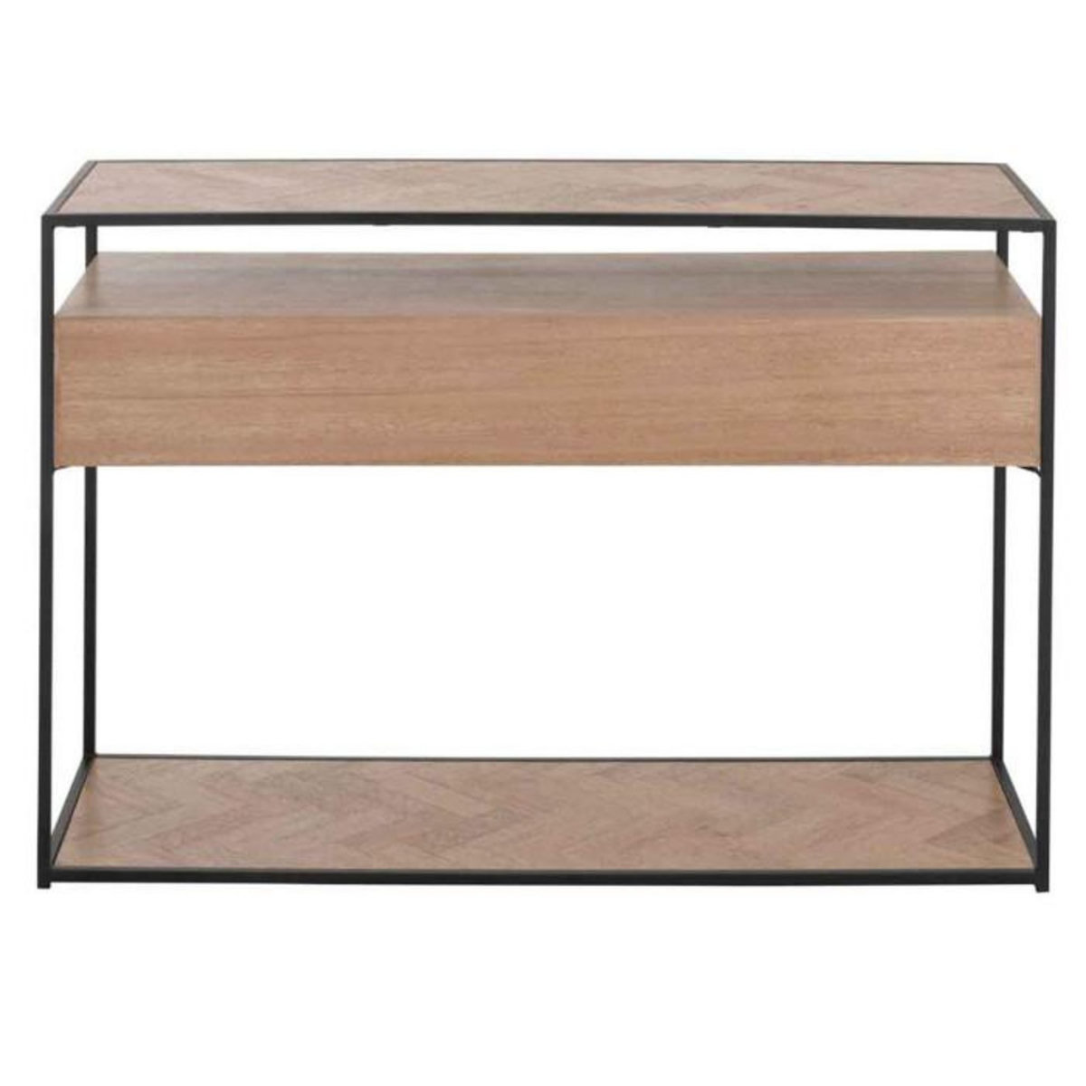 Paris Prix Console 2 Tiroirs  Miraza  120cm Naturel & Noir
