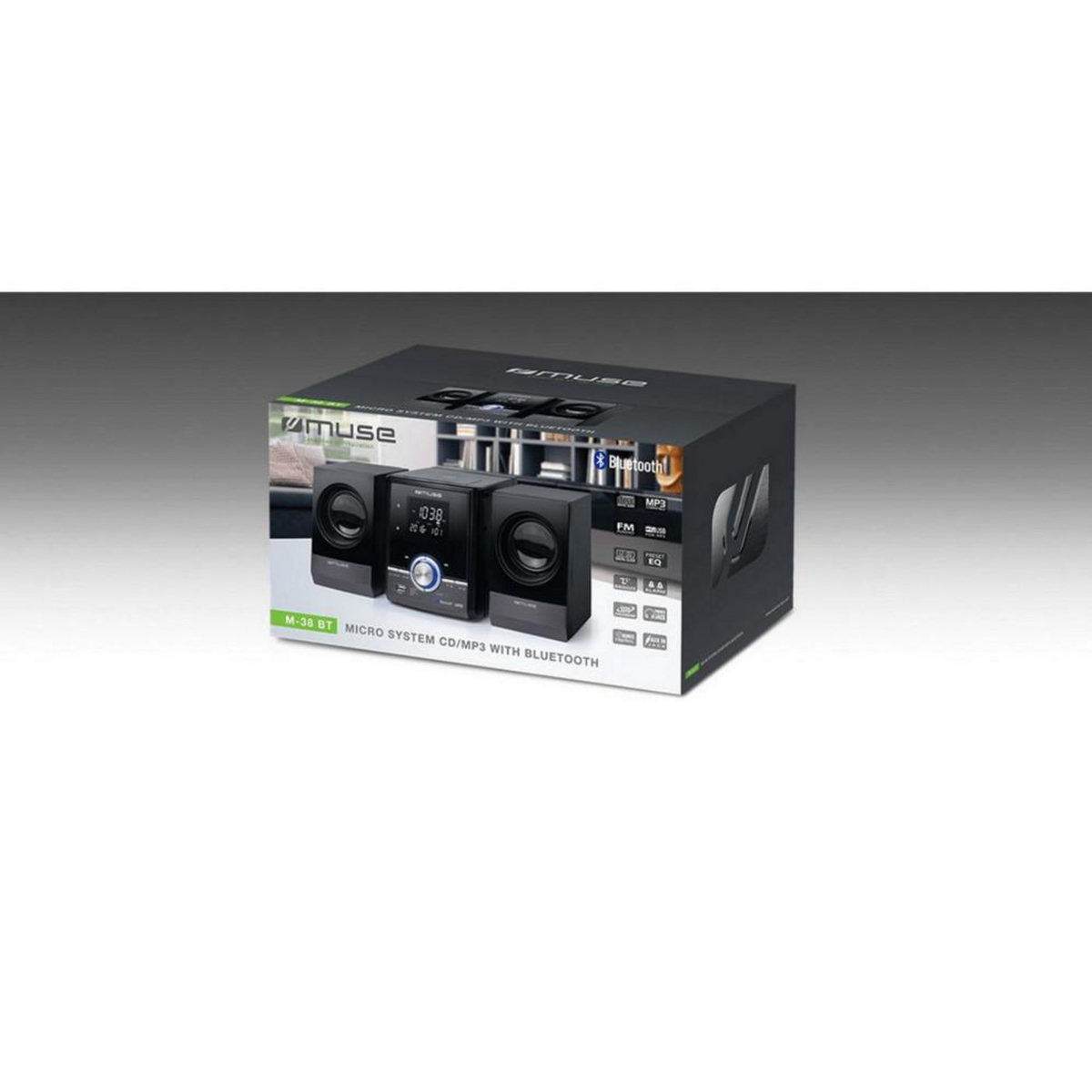 Muse Micro-chaîne 10w noir avec bluetooth - m38bt