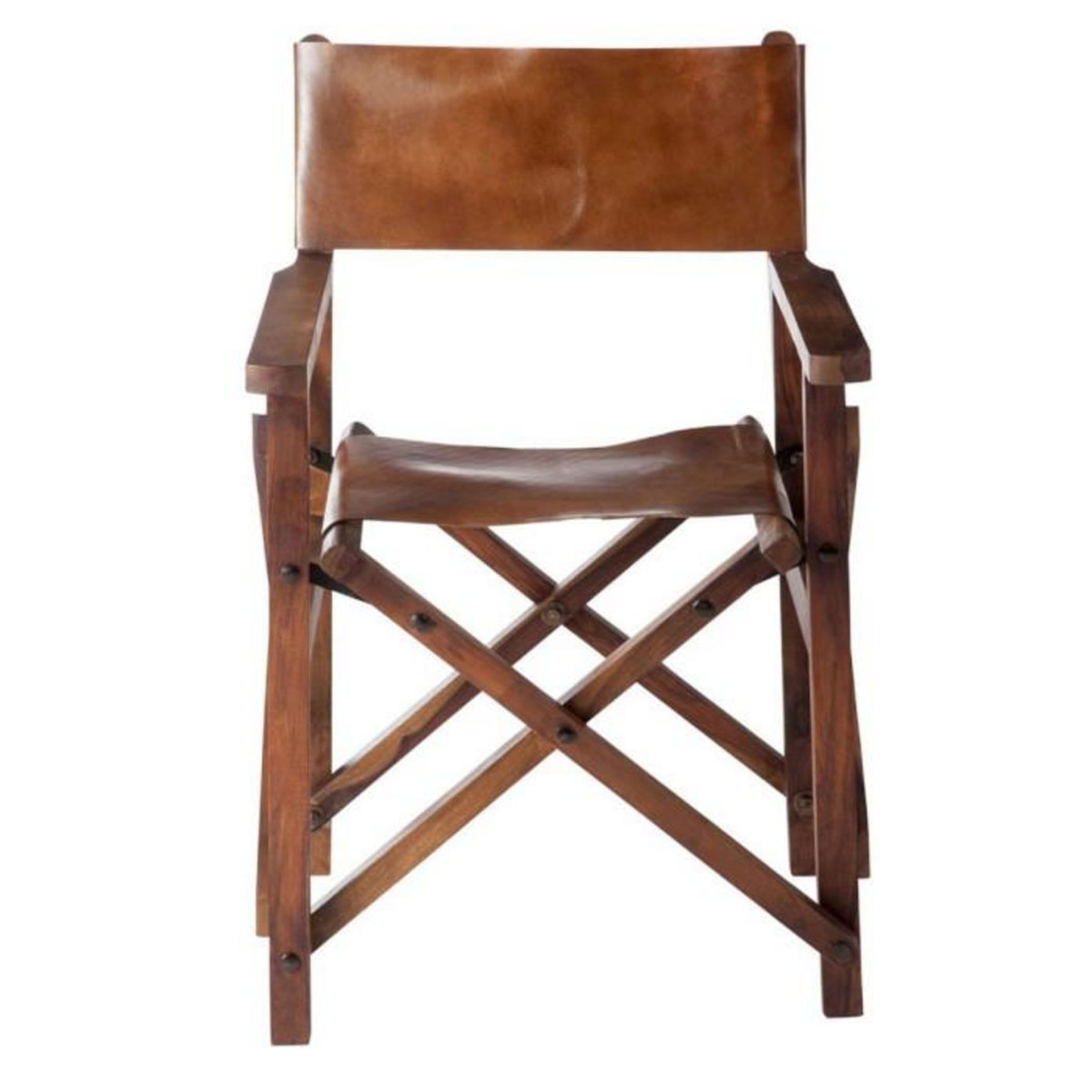 Paris Prix Fauteuil Pliable Design Cuir  Museum  88cm Marron