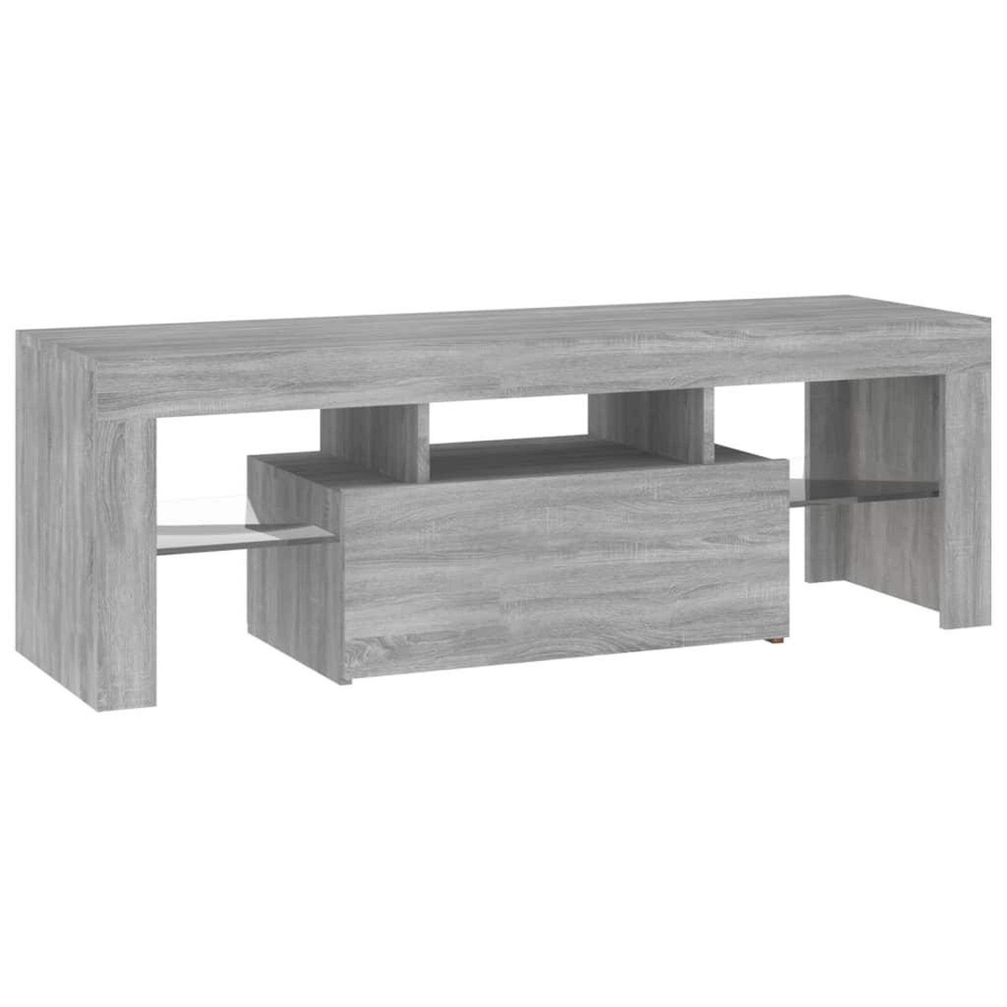Voir la diapositive 3 : VIDAXL Meuble TV avec lumieres LED sonoma gris 120x35x40 cm