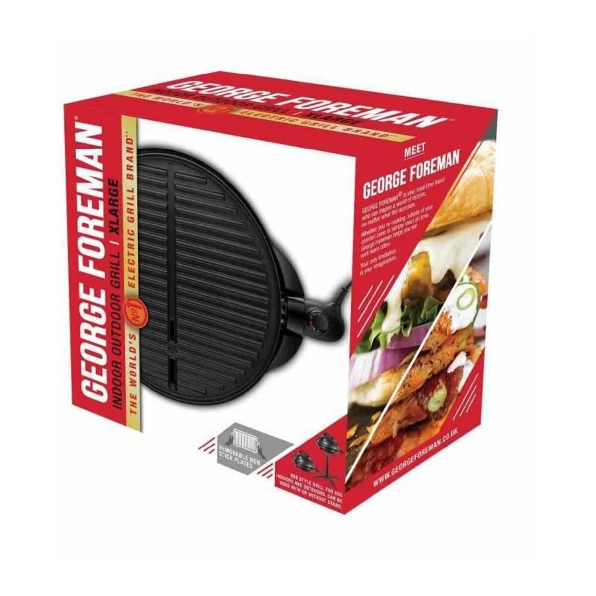 Russell Hobbs George Foreman 22460-56 Barbecue Grille 2000W Intérieur et Extérieur, 15 Portions