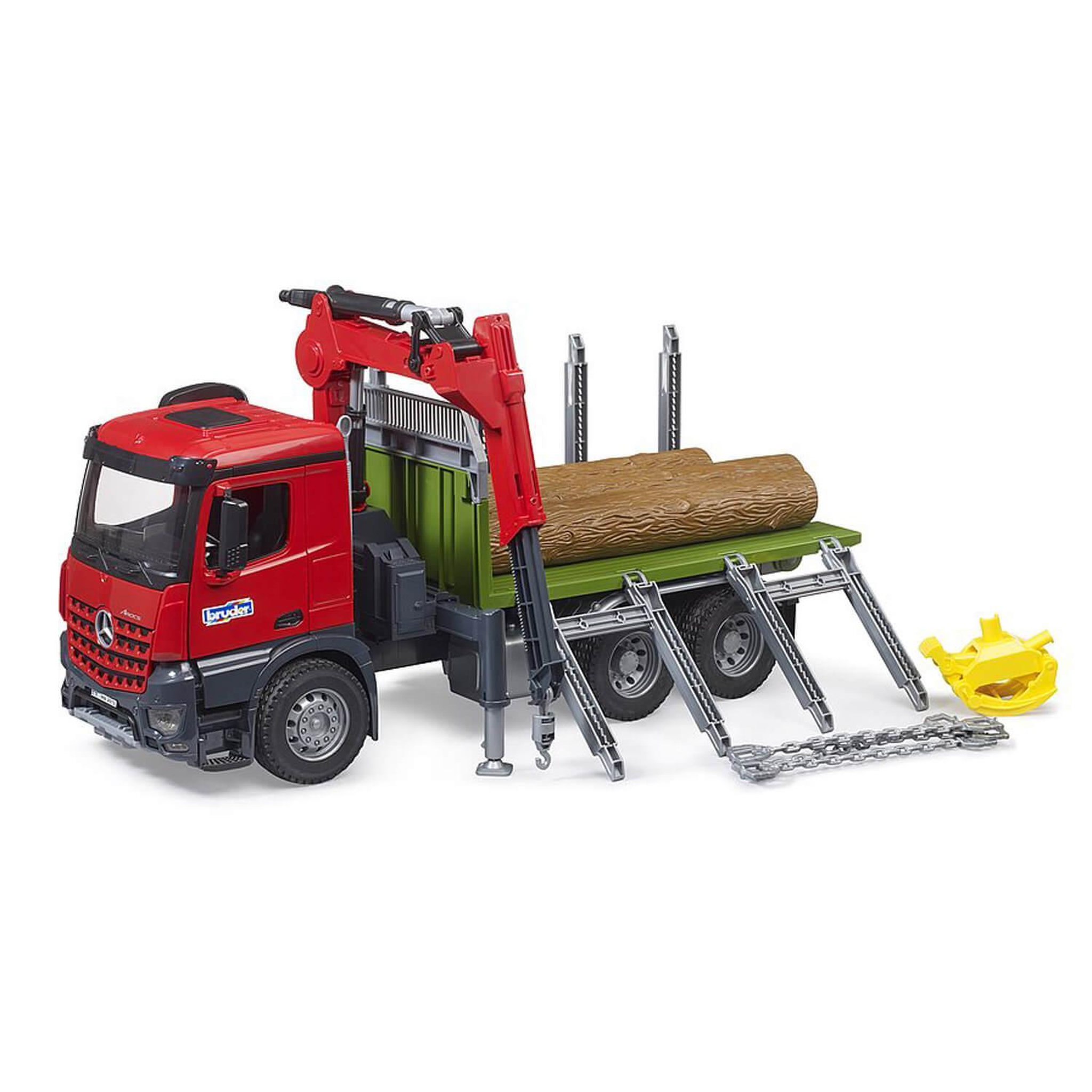 Voir la diapositive 3 : Bruder Camion de transport de bois Bruder MB Arocs rouge