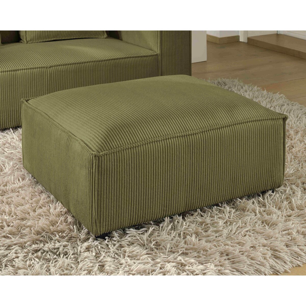 LISA DESIGN Stella - pouf en velours côtelé - style contemporain