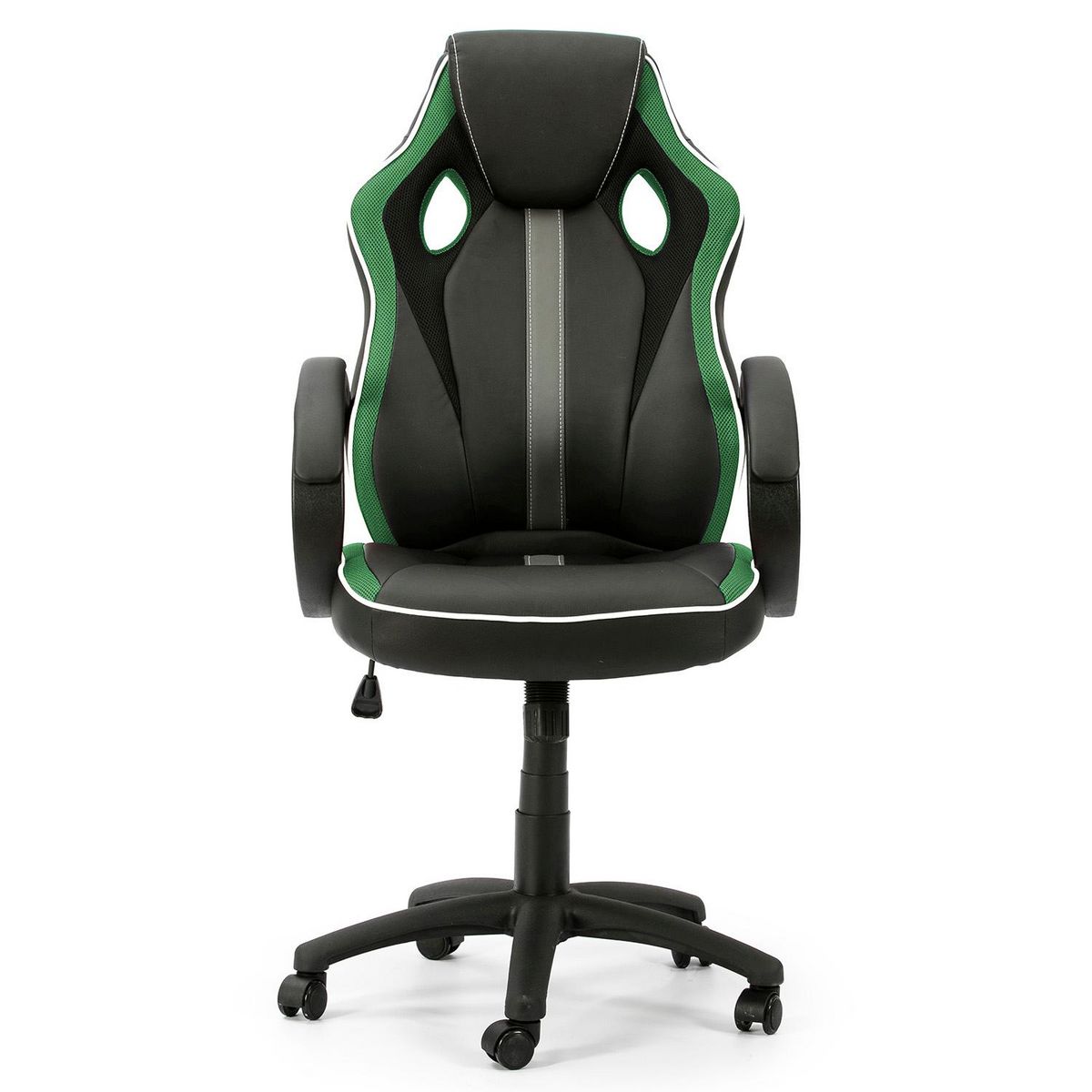 VS VENTA-STOCK Fauteuil de Bureau réglable et inclinable Formula tapissé en Similicuir, Noir/Vert