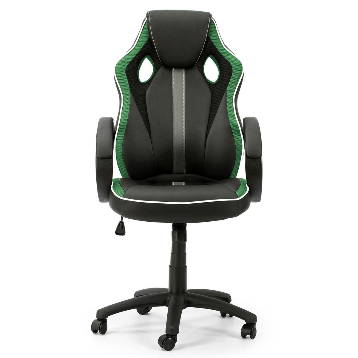 VS VENTA-STOCK Fauteuil de Bureau réglable et inclinable Formula tapissé en Similicuir, Noir/Vert